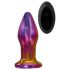 Glamour Glas - kegleformet, trådløs, farverig glas anal vibrator