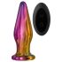 Glamour Glass - farvet, radio-styret glas anal vibrator med spids design