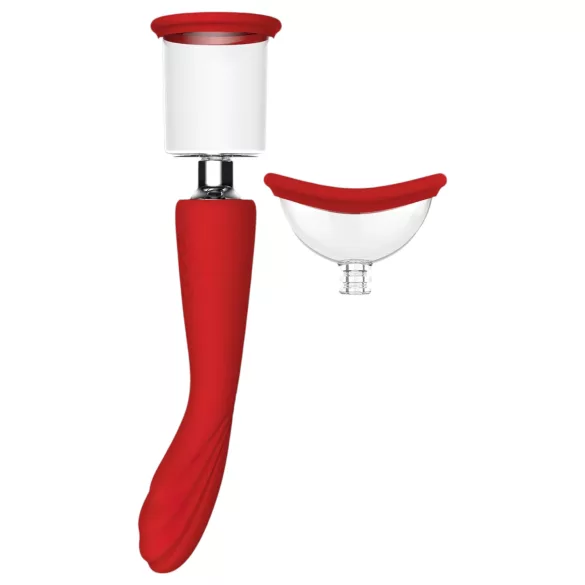 Red Revolution Georgia - g-punkt vibrator og vakuumpumpe til vagina - rød