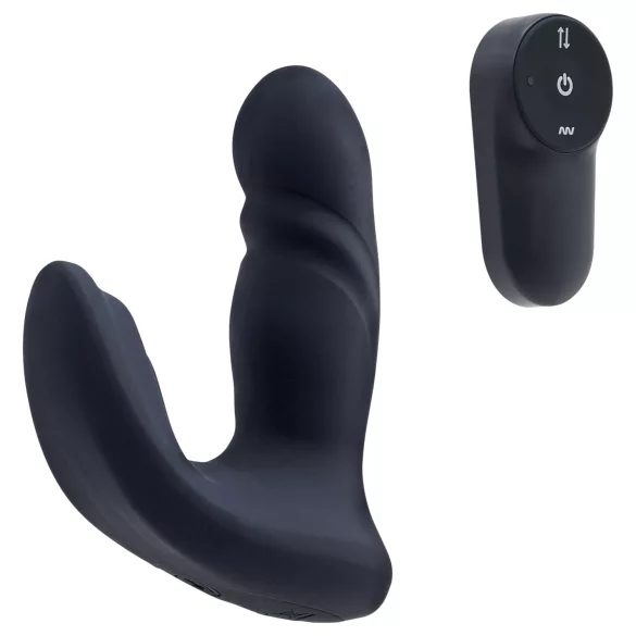 Dreamtoys Pulz - stødende analvibrator med fjernbetjening (blå)