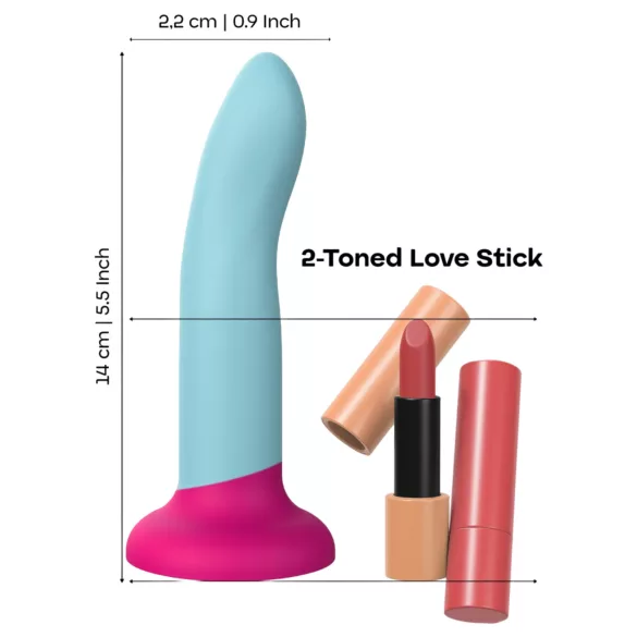 Dreamtoys Love Signal - tofarvet silikonedildo lille (blå)