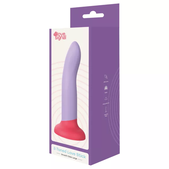 Dreamtoys Love Signal - tofarvet silikonedildo stor (lilla)