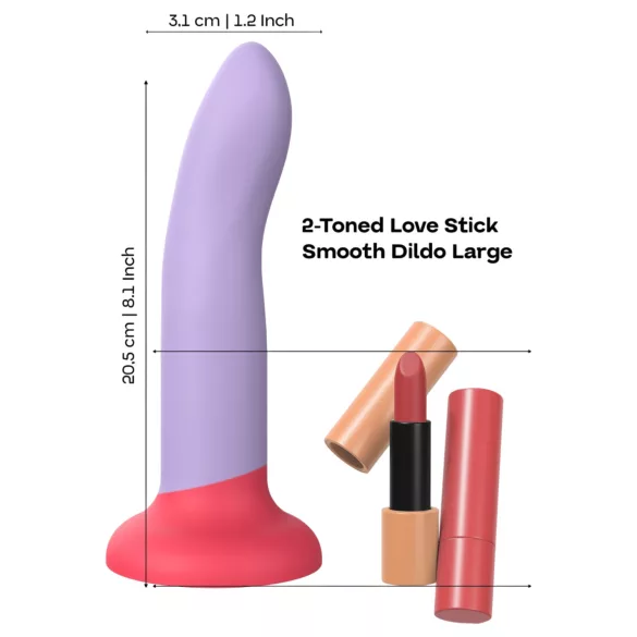 Dreamtoys Love Signal - tofarvet silikonedildo stor (lilla)