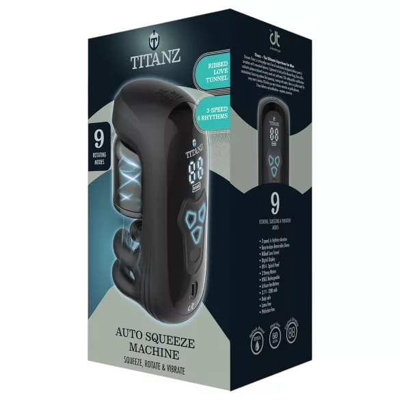 Titanz Auto Squeeze - automatisk masturbator (sort)