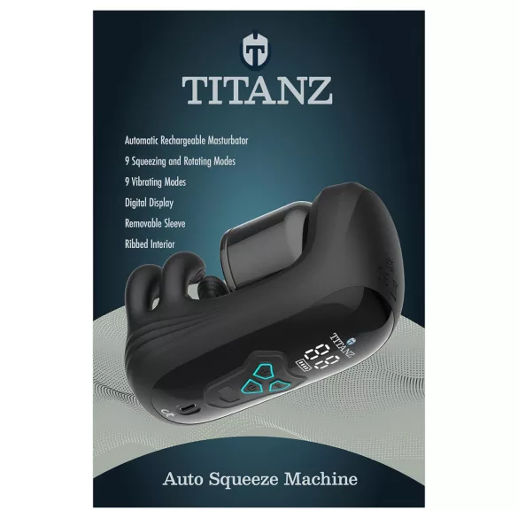 Titanz Auto Squeeze - automatisk masturbator (sort)