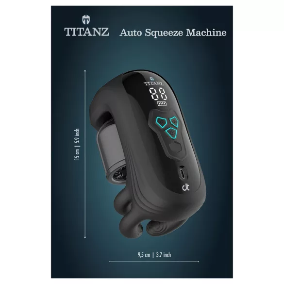Titanz Auto Squeeze - automatisk masturbator (sort)