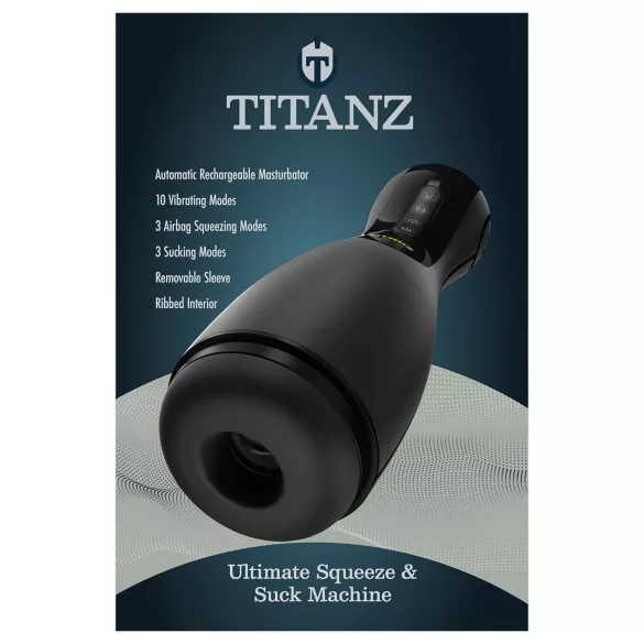 Titanz Ultimate Squeeze & Suck - automatisk masturbator (sort)