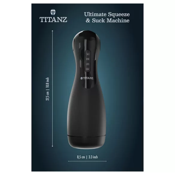 Titanz Ultimate Squeeze & Suck - automatisk masturbator (sort)