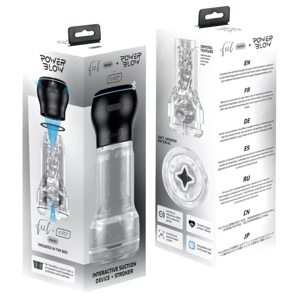 Kiiroo Feel Pocket & PowerBlow - interaktiv masturbator (gennemsigtig)