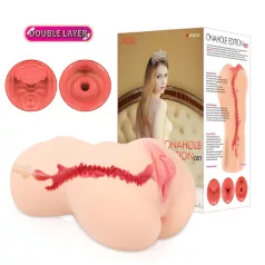   Kokos Onahole 001 XL - livagtig kunstig vagina-masturbator (naturfarvet)