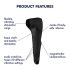 Satisfyer Men Wand - genopladelig, vandtæt penishovedvibrator (sort)