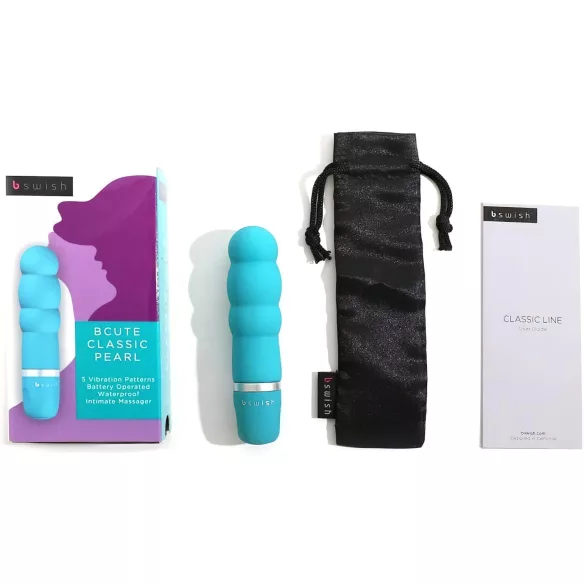 B SWISH Bcute Pearl - vandtæt vibrator med perler - turkis