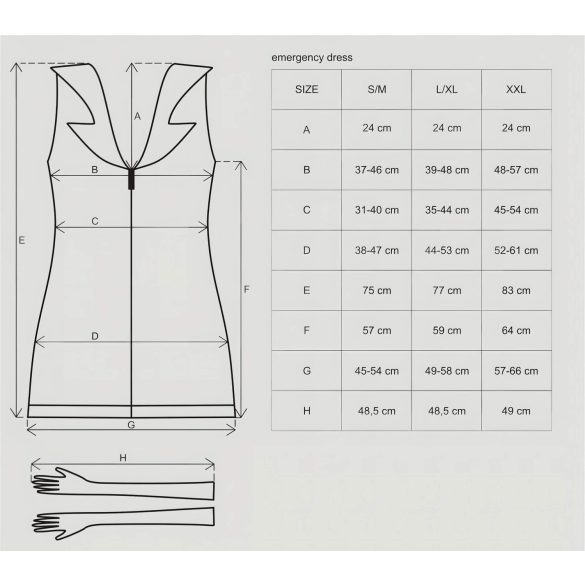 Obsessive Emergency - sygeplejerske kostumesæt - hvid (S/M)