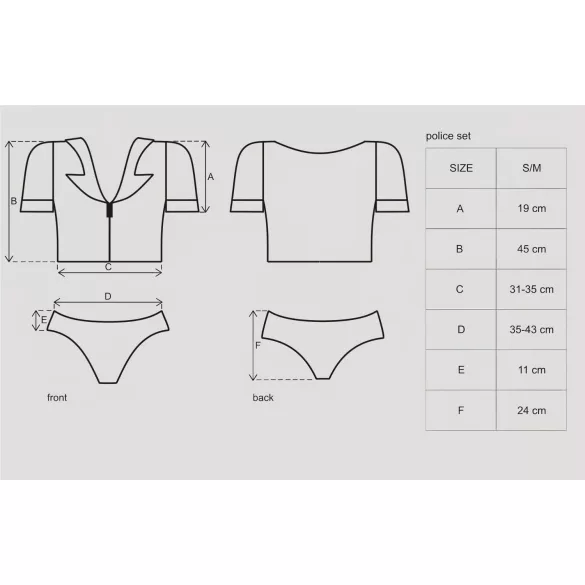 Obsessive Police - politiudklædning til kvinder - sæt - S/M