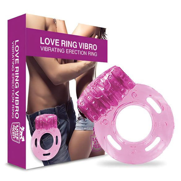 Love i Lommen - engangsvibrerende penisring (pink)