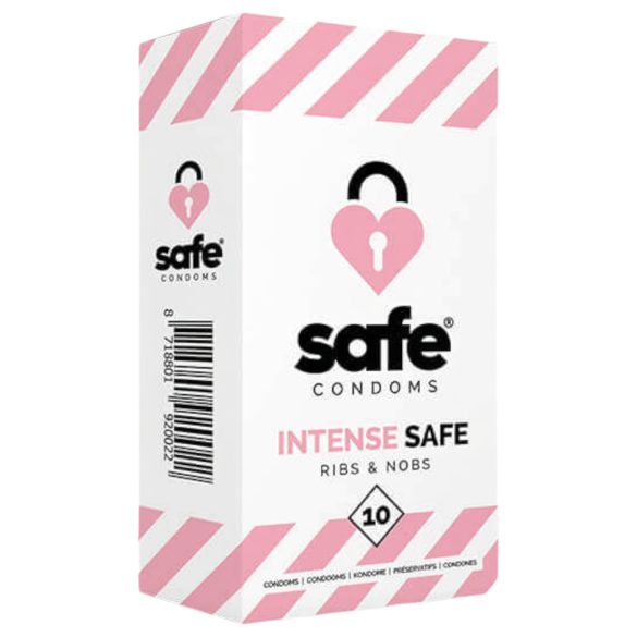SAFE Intense Safe - rillet-prikket kondom (10 stk)