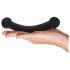 GLAS - dobbelt dildo i glas (sort)
