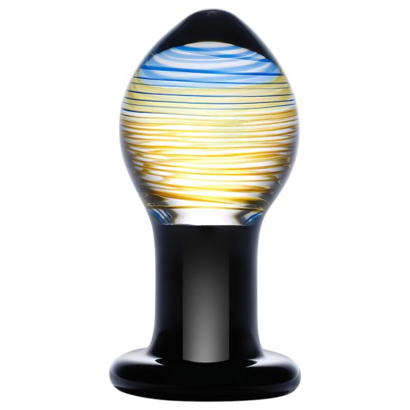 GLAS Galileo - elegant sort-guld glas anal plug