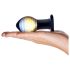 GLAS Galileo - elegant sort-guld glas anal plug