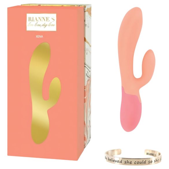 Rianne Essential Xena - genopladelig, opvarmende vibrator (fersken-koral)