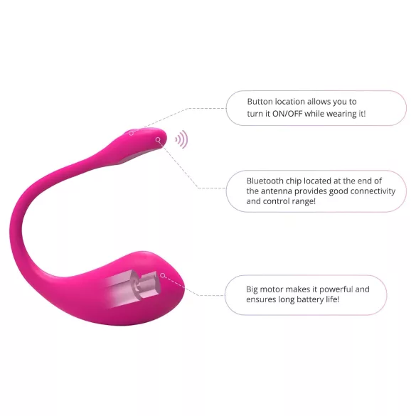 Lovense Lush 2 - bærbart app-styret vibrerende æg (pink)