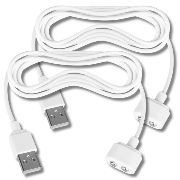 Satisfyer - magnetisk USB-opladerkabel - 2 stk (hvid)