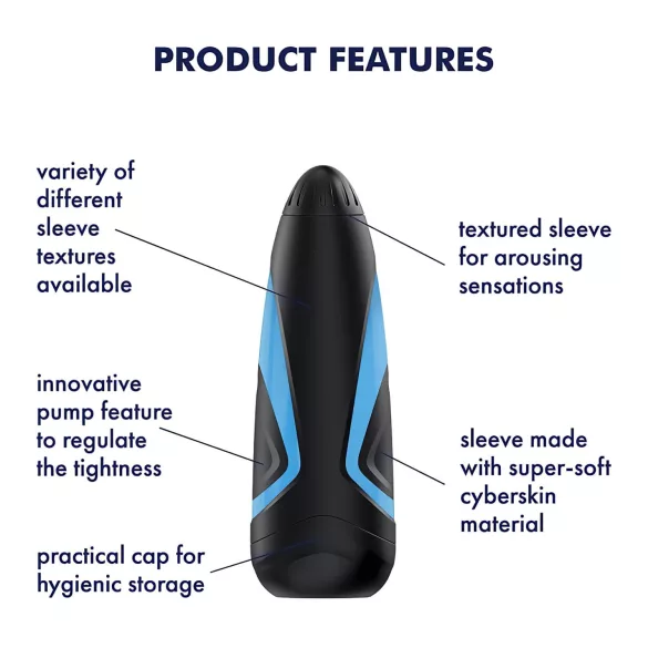 Satisfyer Men One - masturbator med sugefunktion - blå/sort