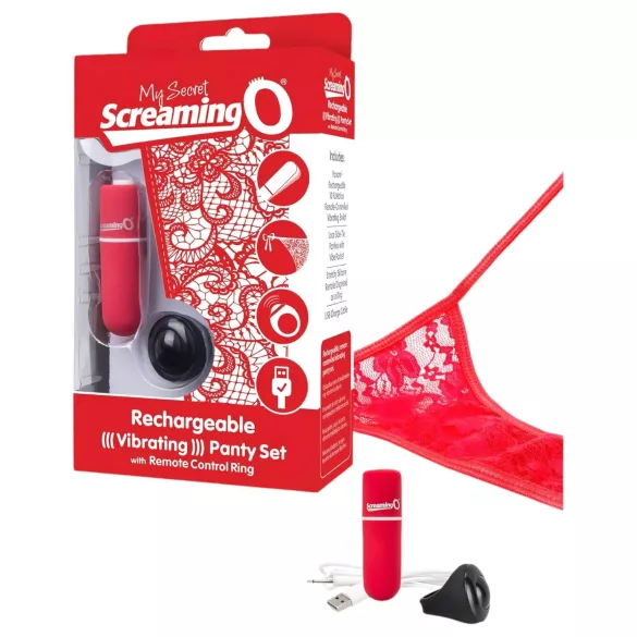 Screaming O - vibratortrusse sæt - rød - S-L