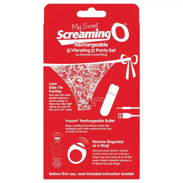 Screaming O - vibratortrusse sæt - rød - S-L