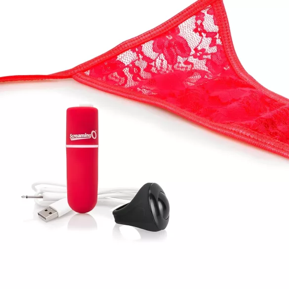 Screaming O - vibratortrusse sæt - rød - S-L