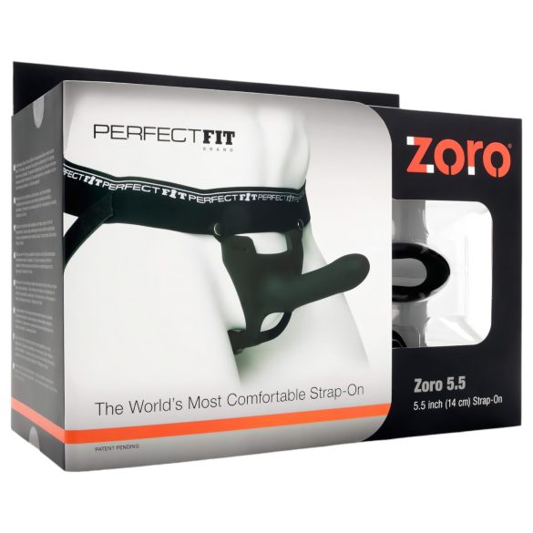 Perfect Fit ZORO 5.5 - påspændingsdildo (14 cm) - sort