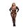 Baci Plus Size - Sort mønstret catsuit med lange ærmer (XL-XXL)