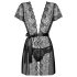 Obsessive Alluria - blondet kimono og stringtrusser (sort)