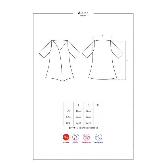 Obsessive Alluria - blondekåbe og tanga (sort)