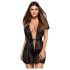 Obsessive Alluria - blondet kimono og stringtrusser (sort) - L/XL