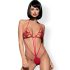 Obsessive Luiza - tulipan, stroppet body - rød (S/M)