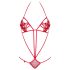Obsessive Luiza - tulipan, stroppet body - rød (S/M)