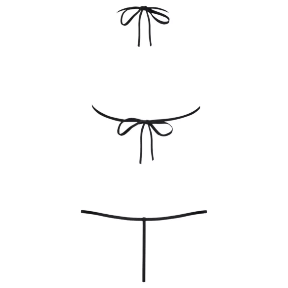 Obsessive Luiza - body med stropper - blomsterdesign - sort (S/M)