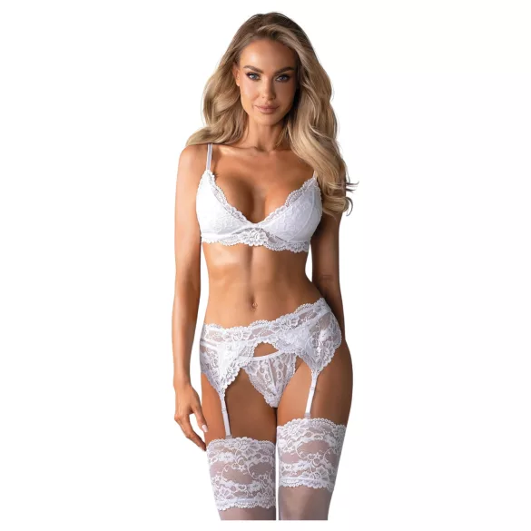 Obsessive - lingerisæt i blonde - hvid