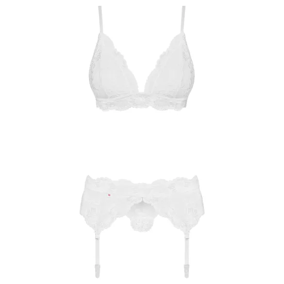 Obsessive - lingerisæt i blonde - hvid - L/XL