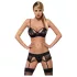 Obsessive Wonderia - lingerisæt - broderet blonde - sort - L/XL