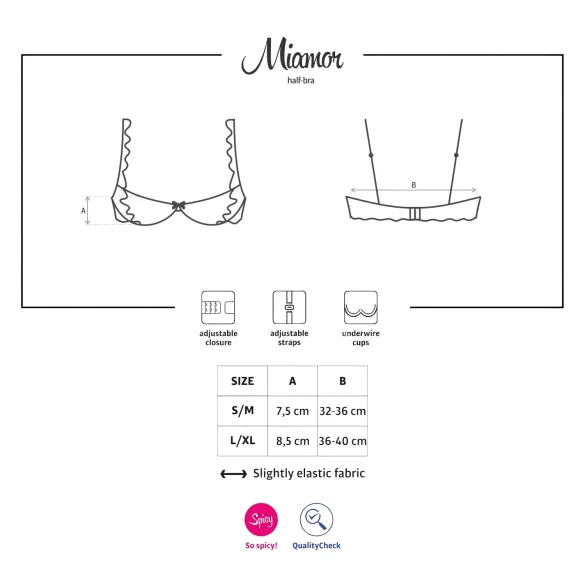 Obsessive Miamor - blonde push-up bh (sort) - L/XL