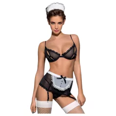 Obsessive Maidme - stuepige kostume sæt - 6 dele - L/XL