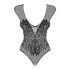 Obsessive B112 – Engelvinge net bodystocking (sort) - XL/XXL