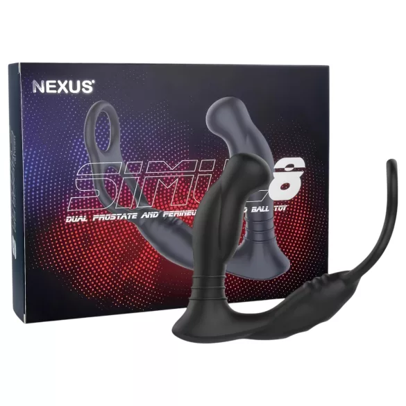 Nexus Simul8 - vibrerende penisring med analdildo - sort