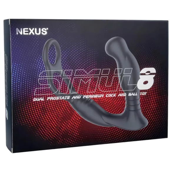 Nexus Simul8 - vibrerende penisring med analdildo - sort