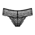 Obsessive Miamor - dametanga med sten - blondestof - sort - L/XL