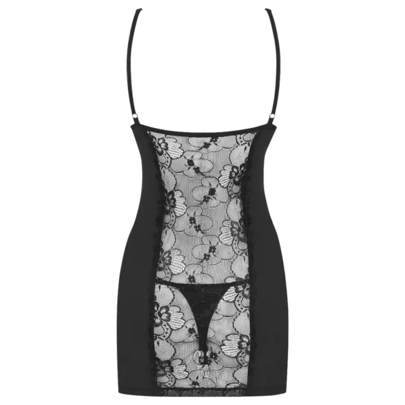 Obsessive - babydoll og g-streng - sort mesh - L/XL
