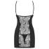 Obsessive - babydoll og g-streng - sort mesh - L/XL
