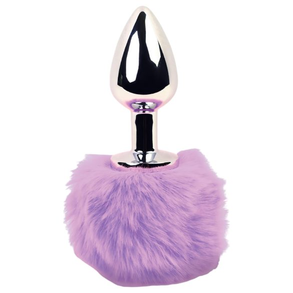 FEELZTOYS - metal anal plug med kanin hale (sølv-lilla)
